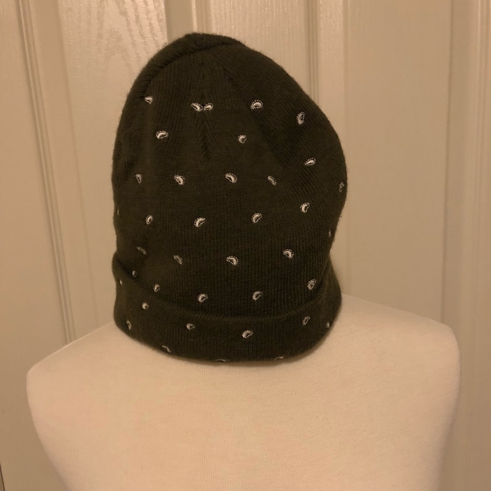 Obey green paisley print beanie